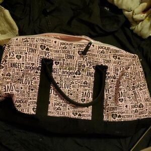 Victoria's Secret Black and Pink Tote/ Duffle  Bag